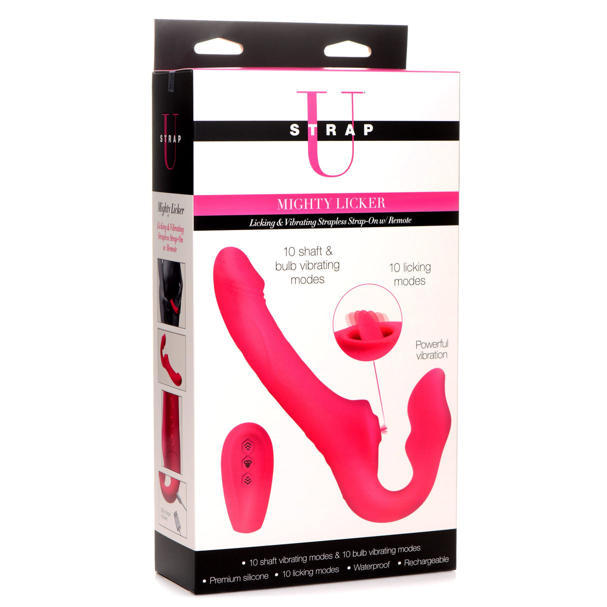 Mighty Licker Licking & Vibrating Strapless Strap-on with Remote