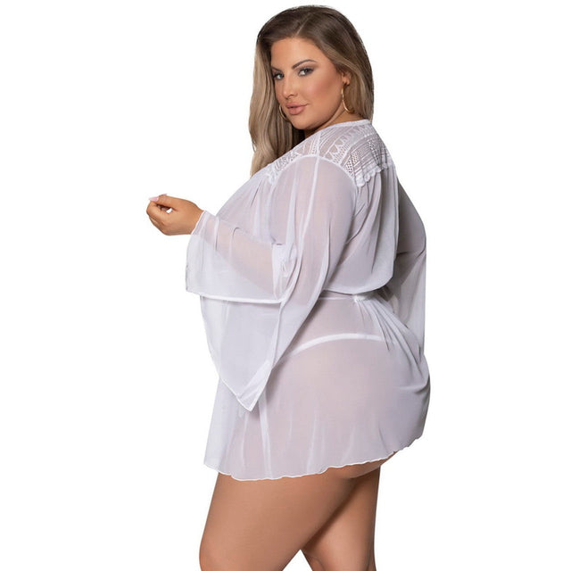 Modern Romance Flowing Short Robe - Queen