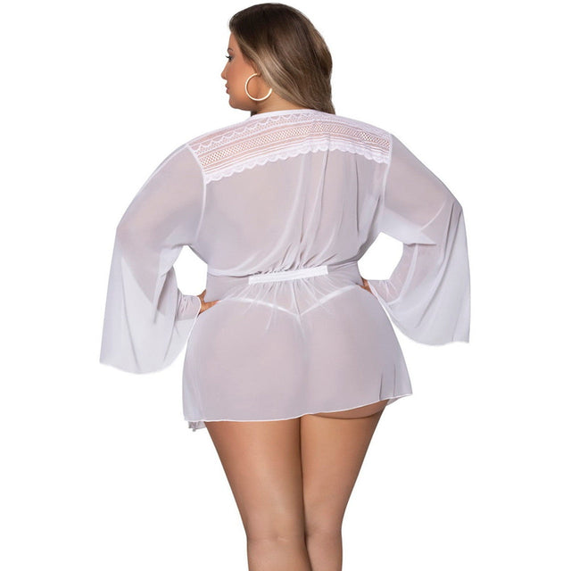 Modern Romance Flowing Short Robe - Queen