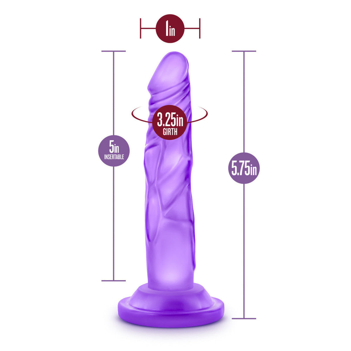 Naturally Yours 5 Inch Mini Dildo - Purple