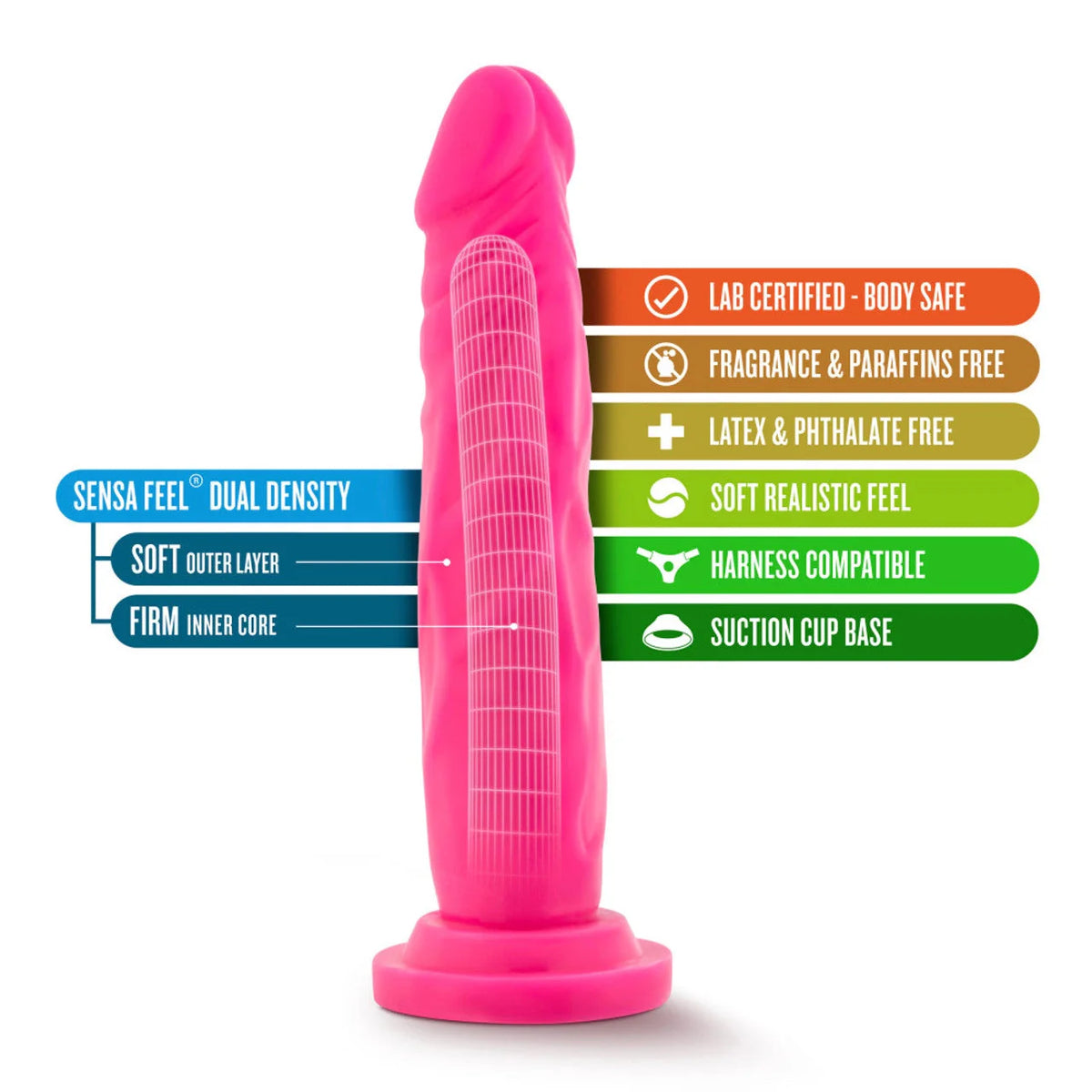 Neo Dual Density Harness Compatible Dildo Toy