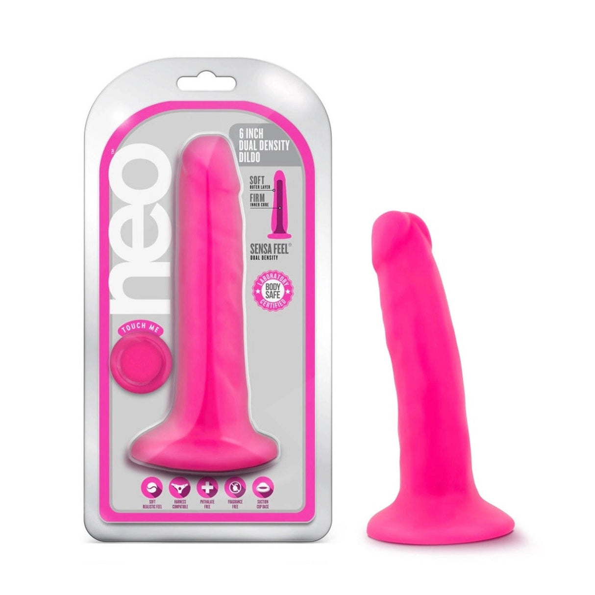 Neo Dual Density Harness Compatible Dildo Toy