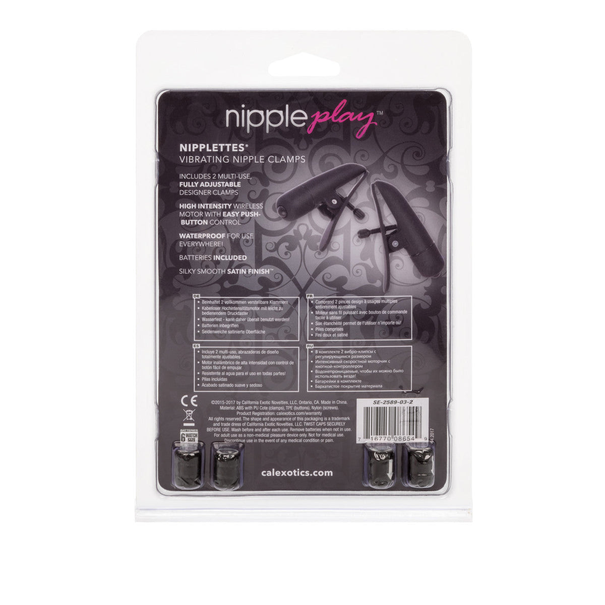 Nipple Play Nipplettes Wireless Vibrating Nipple Clamps