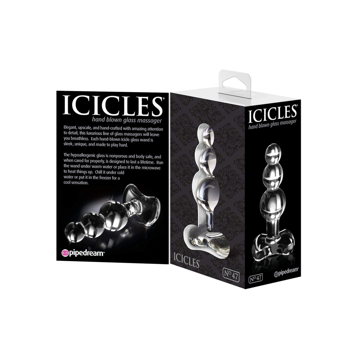 Icicles No. 47 Hand Blown Glass Butt Plug - Clear