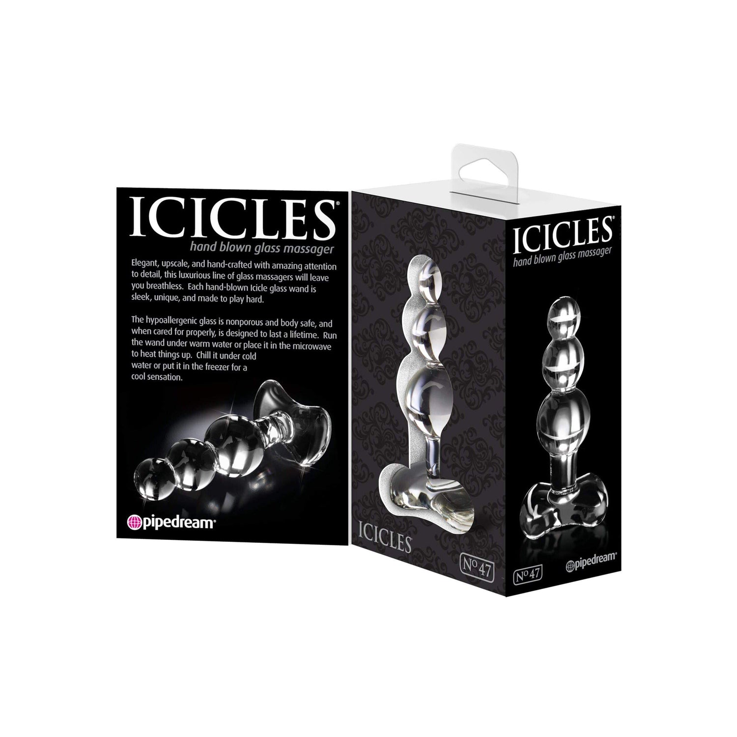 No. 47 Hand Blown Glass Butt Plug - Clear