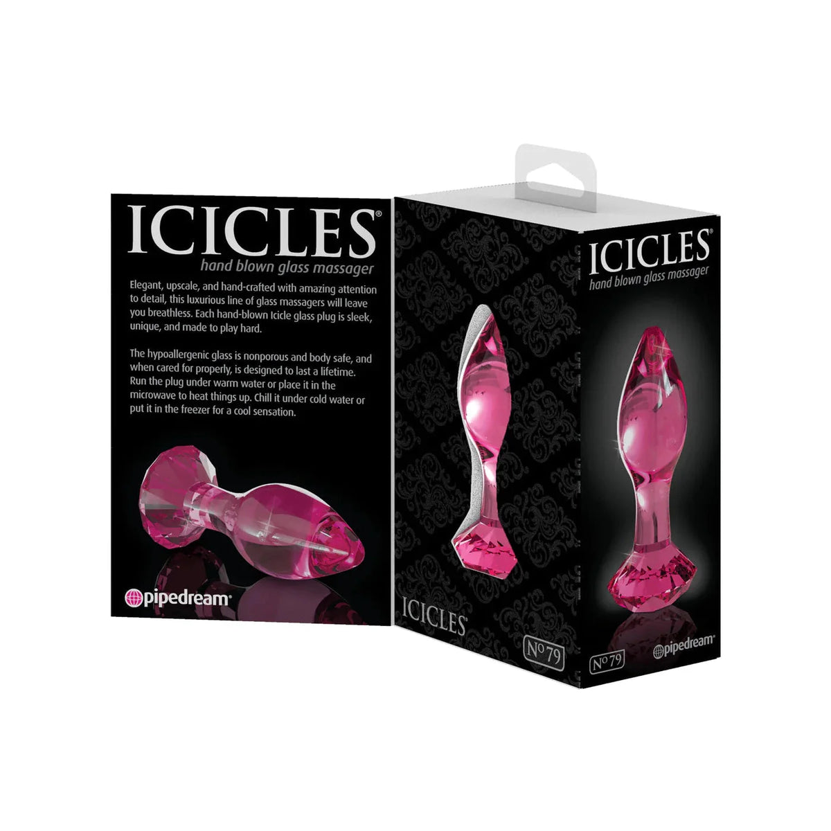 No. 79 Glass Diamond Butt Plug - Pink
