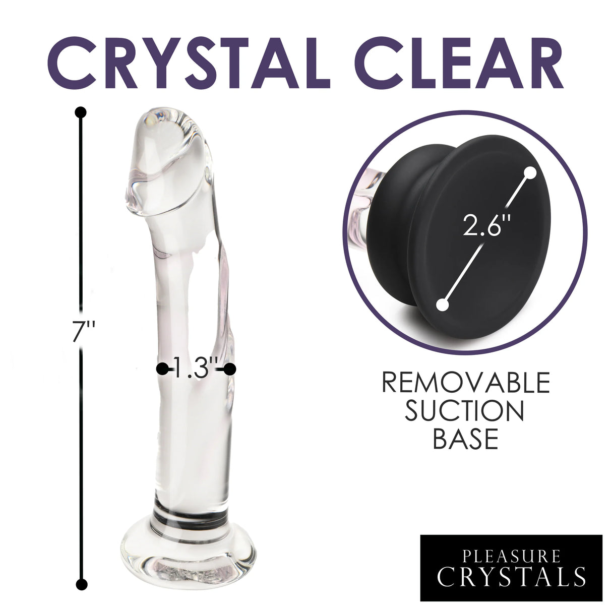 7 Inch Glass Dildo with Silicone Base