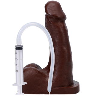 POP N' Play Squirting Harness Compatible Silicone Dildo - Espresso