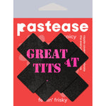 Pastease Black with Pink 'Great Tits' Cross Nipple Pasties