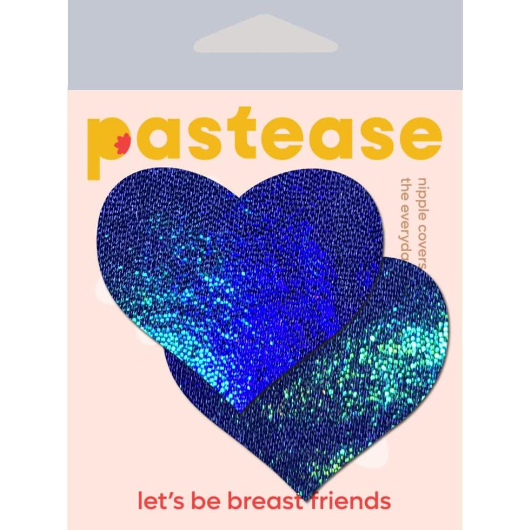 Pastease Liquid Blue Spectrum Heart Nipple Pasties
