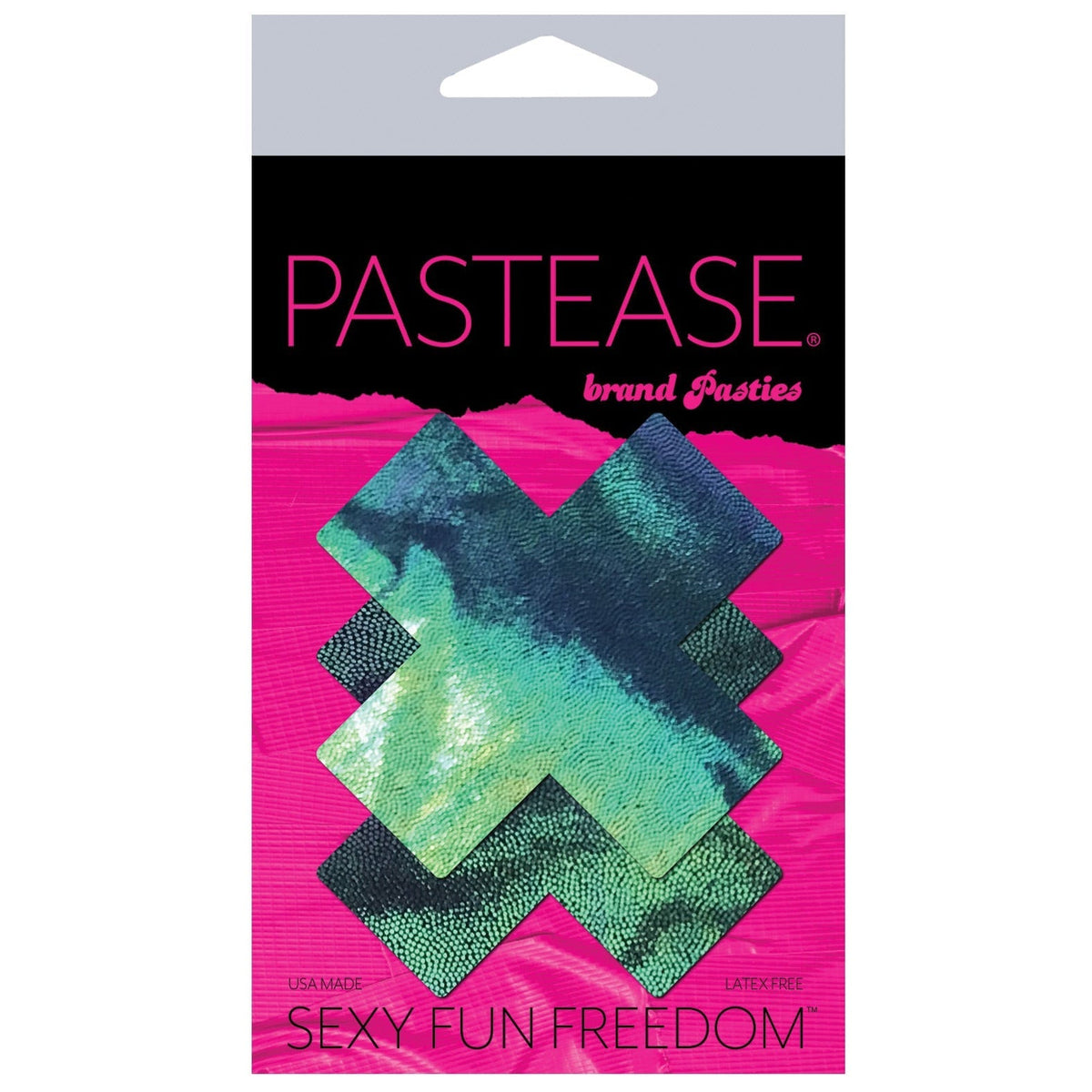 Pastease Liquid Iridescent Cross Nipple Pasties