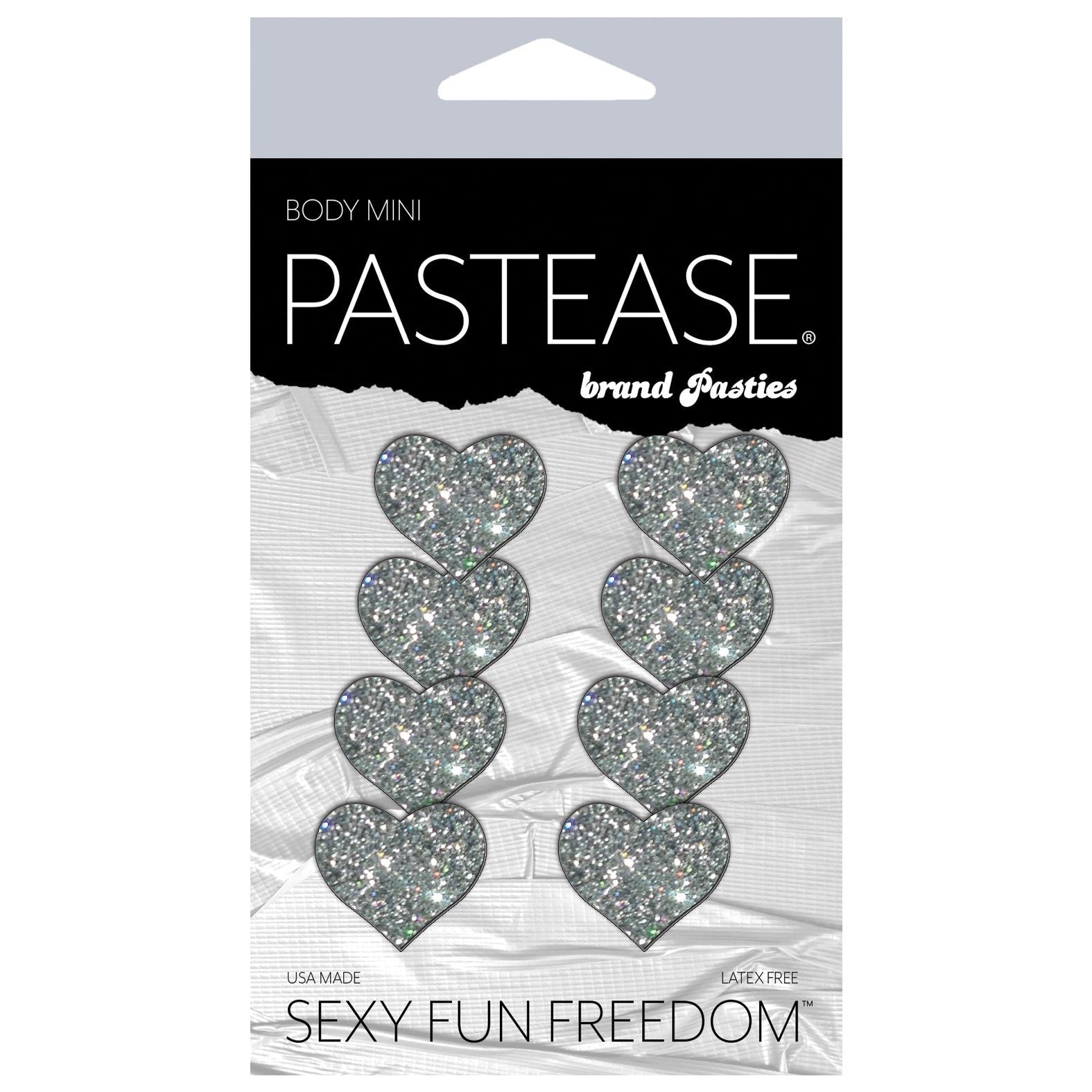 Pastease Mini Silver Glitter Hearts - Pack of 8