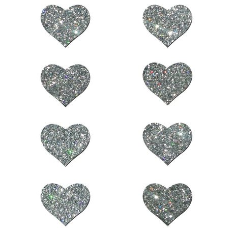 Pastease Mini Silver Glitter Hearts - Pack of 8