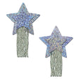 Pastease Silver Glitter Star with Tassel Fringe Nipple Pasties