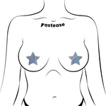Pastease Two-Pair Small Silver Glitter Star Nipple Pasties
