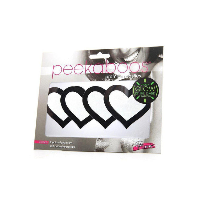 Peekaboo Glow In The Dark Hearts - 2 Pairs