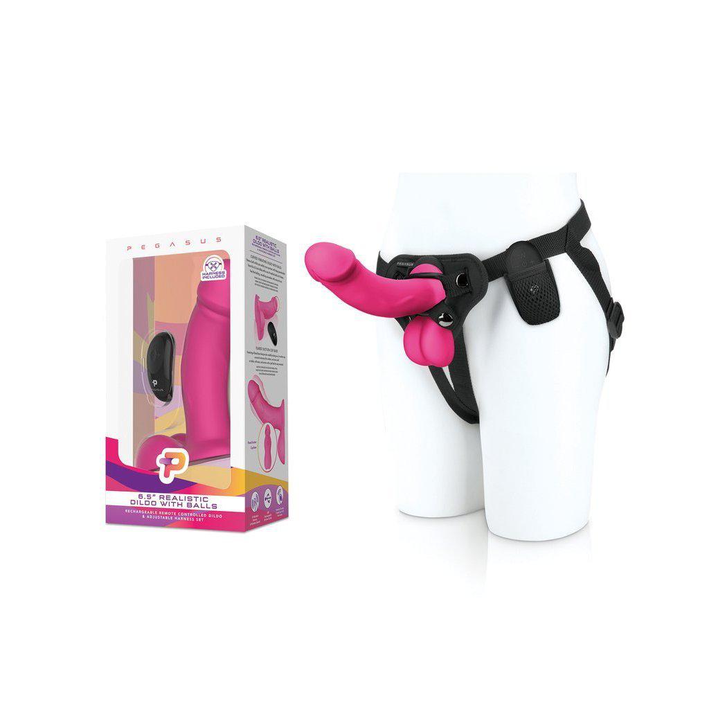 Pegasus 6.5" Rechargeable Dildo Harness Set