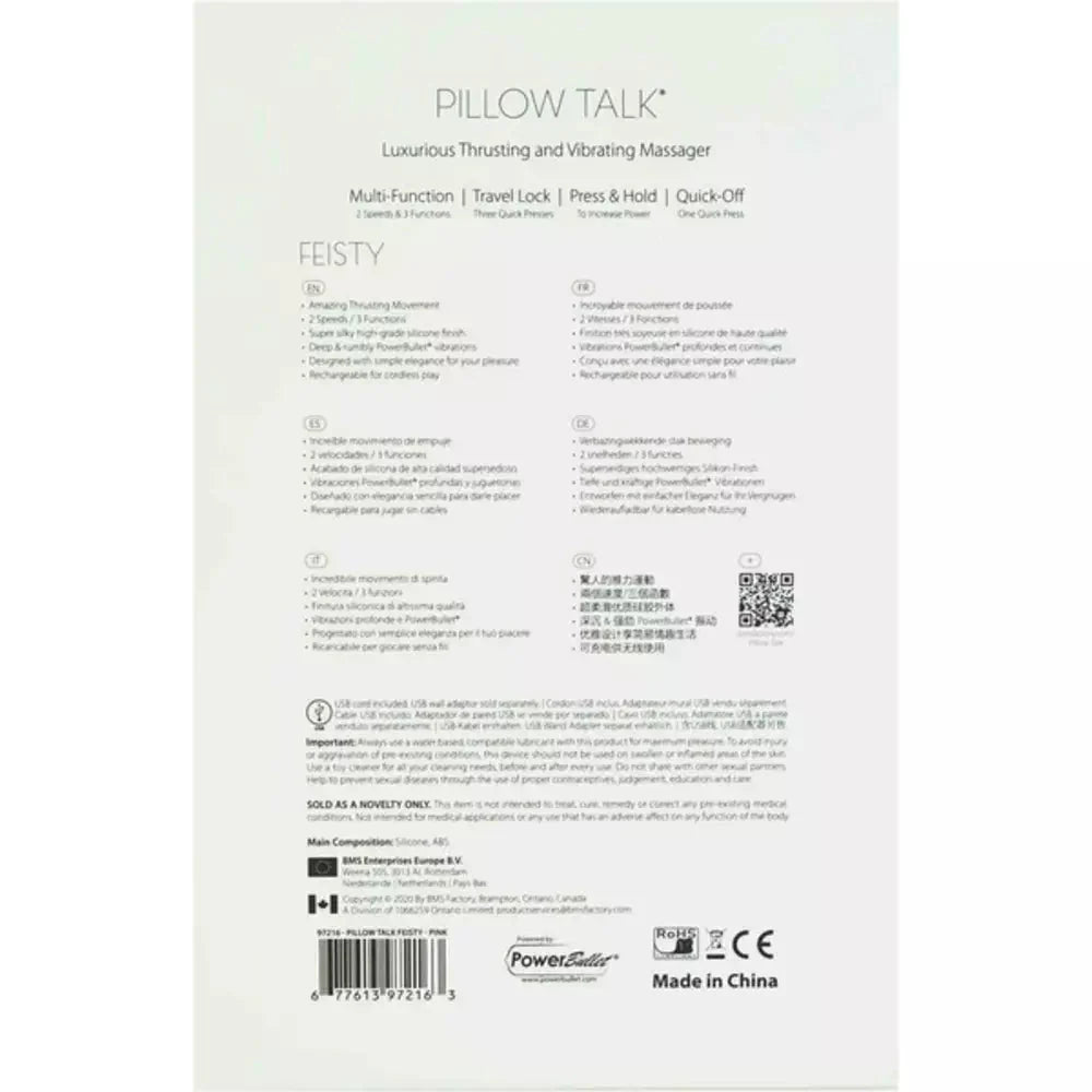Pillow Talk Feisty Thrusting Vibrator