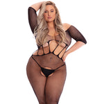 Pink Lipstick Amplify Crotchless Bodystocking