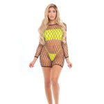 Pink Lipstick Dance With Me Large Fishnet Romper