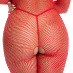 Pink Lipstick Risque Crotchless Bodystocking