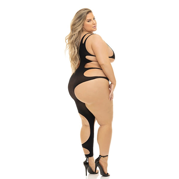 Pink Lipstick Show You How Cut Out Bodystocking