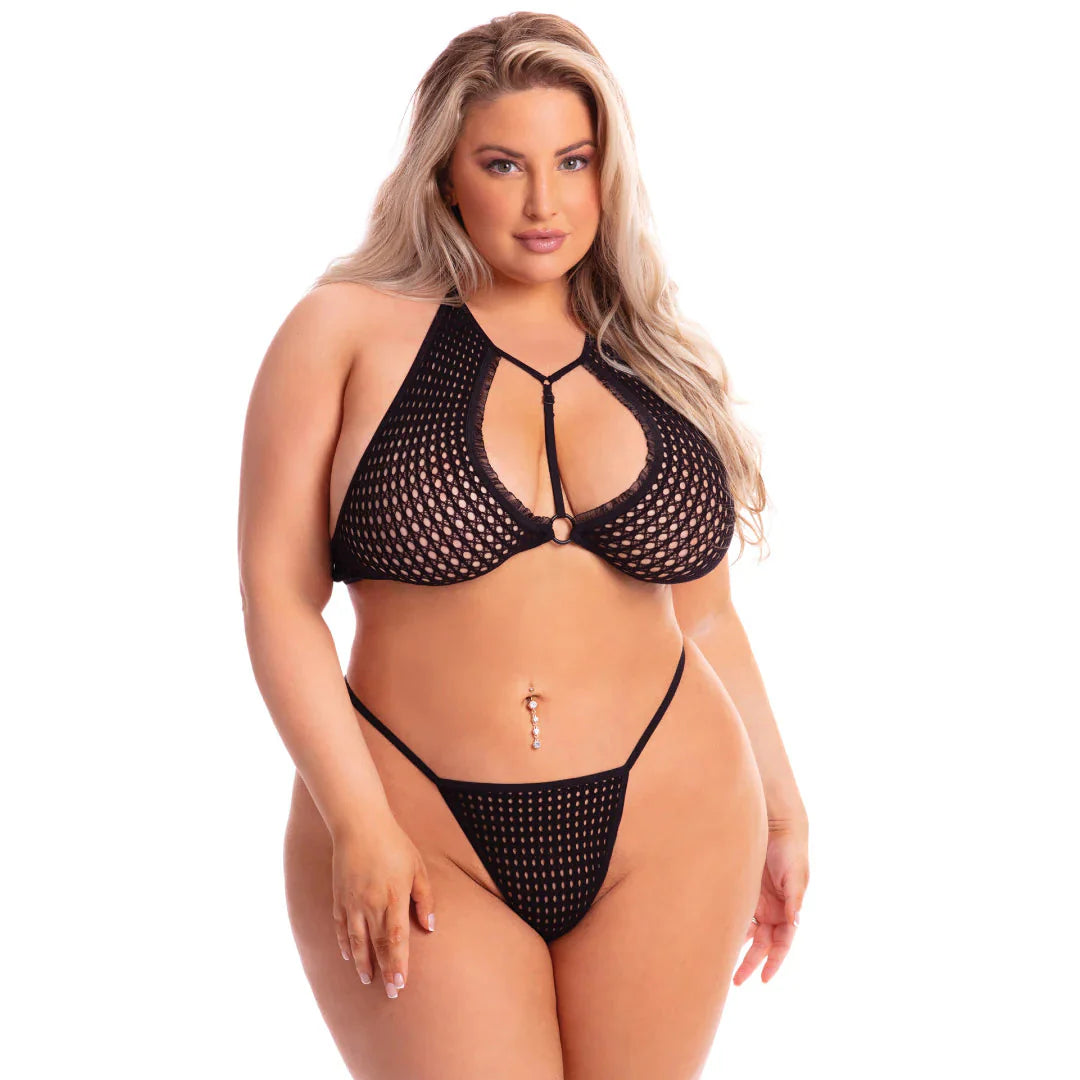 Pink Lipstick The Real Me Bralette & Thong Set