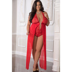 Plus Size Mesh Gown Over Bodysuit