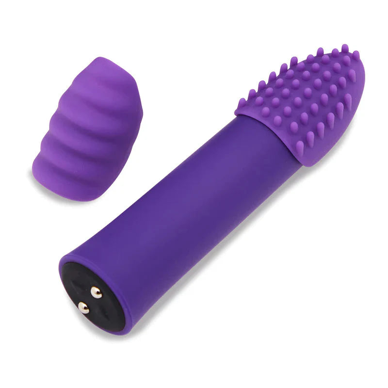 Point Plus Rechargeable Bullet Vibrator with Textured Tips