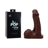 Pop N' Play Silicone Squirting Packer Dildo - Espresso