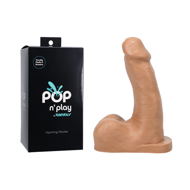 Pop N' Play Silicone Squirting Packer Dildo - Honey
