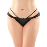 Posey Strappy Lace & Microfiber Crotchless Panty