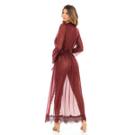 Provence Eyelash Lace Floor Length Robe Zinfandel