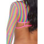 Rainbow Fishnet Top Set