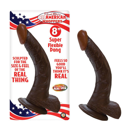 Real Skin Whoppers Curved Suction Cup Dildo - Black