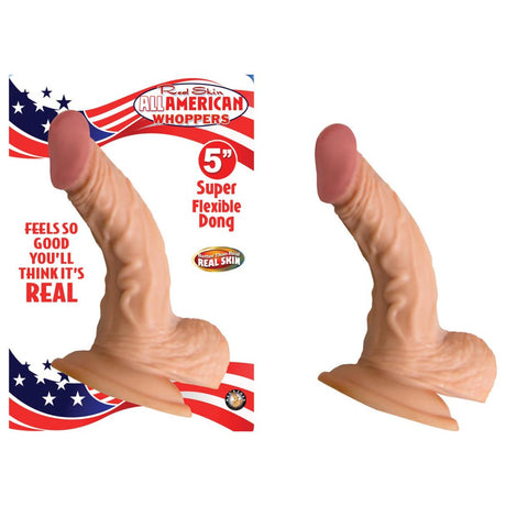 Real Skin Whoppers Realistic Curved Suction Cup Dildo
