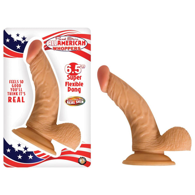 Real Skin Whoppers Realistic Curved Suction Cup Dildo