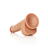 RealRock 12 Inch Straight Dildo With Balls and Suction Cup - Tan