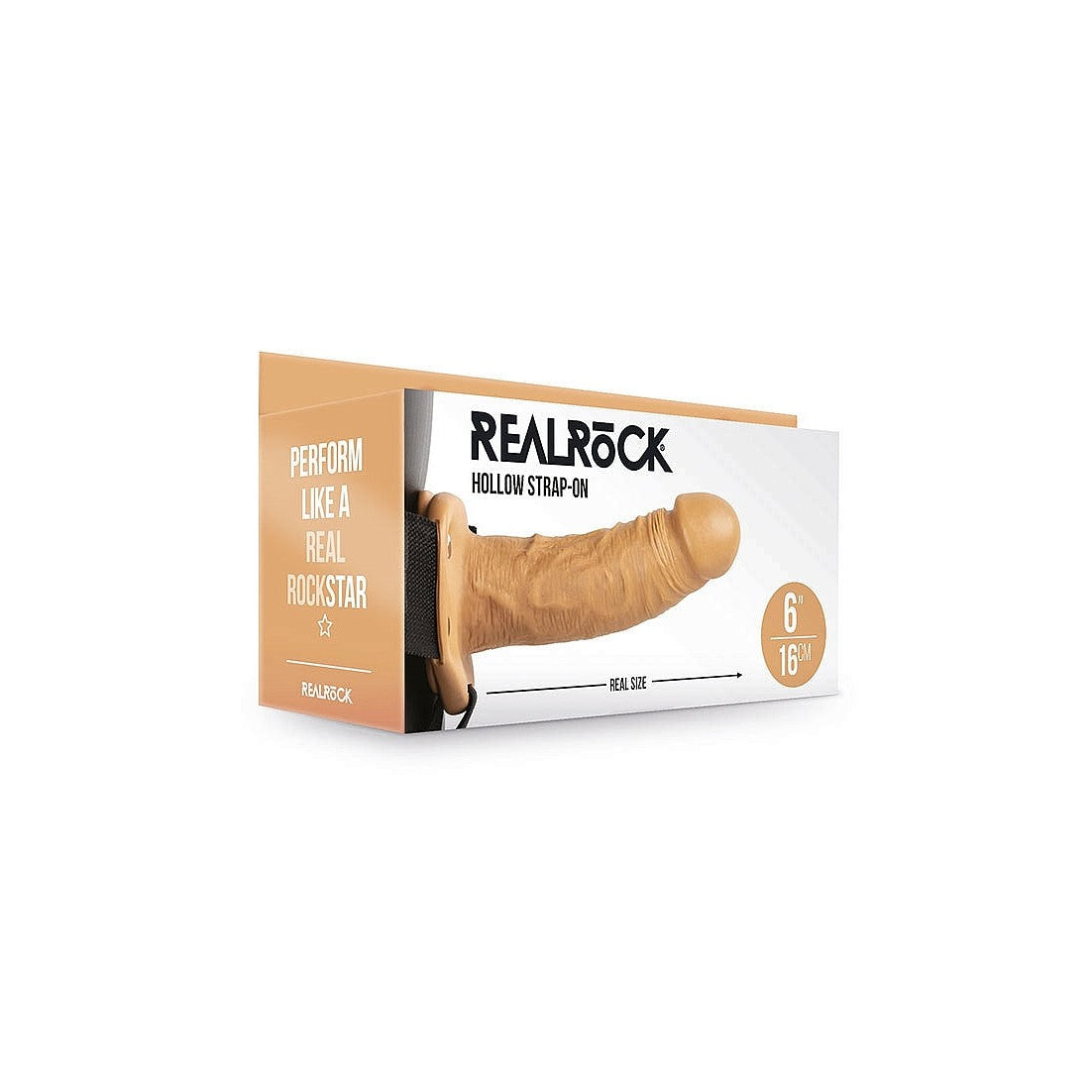 RealRock 6 Inch Hollow Strap-On - Tan