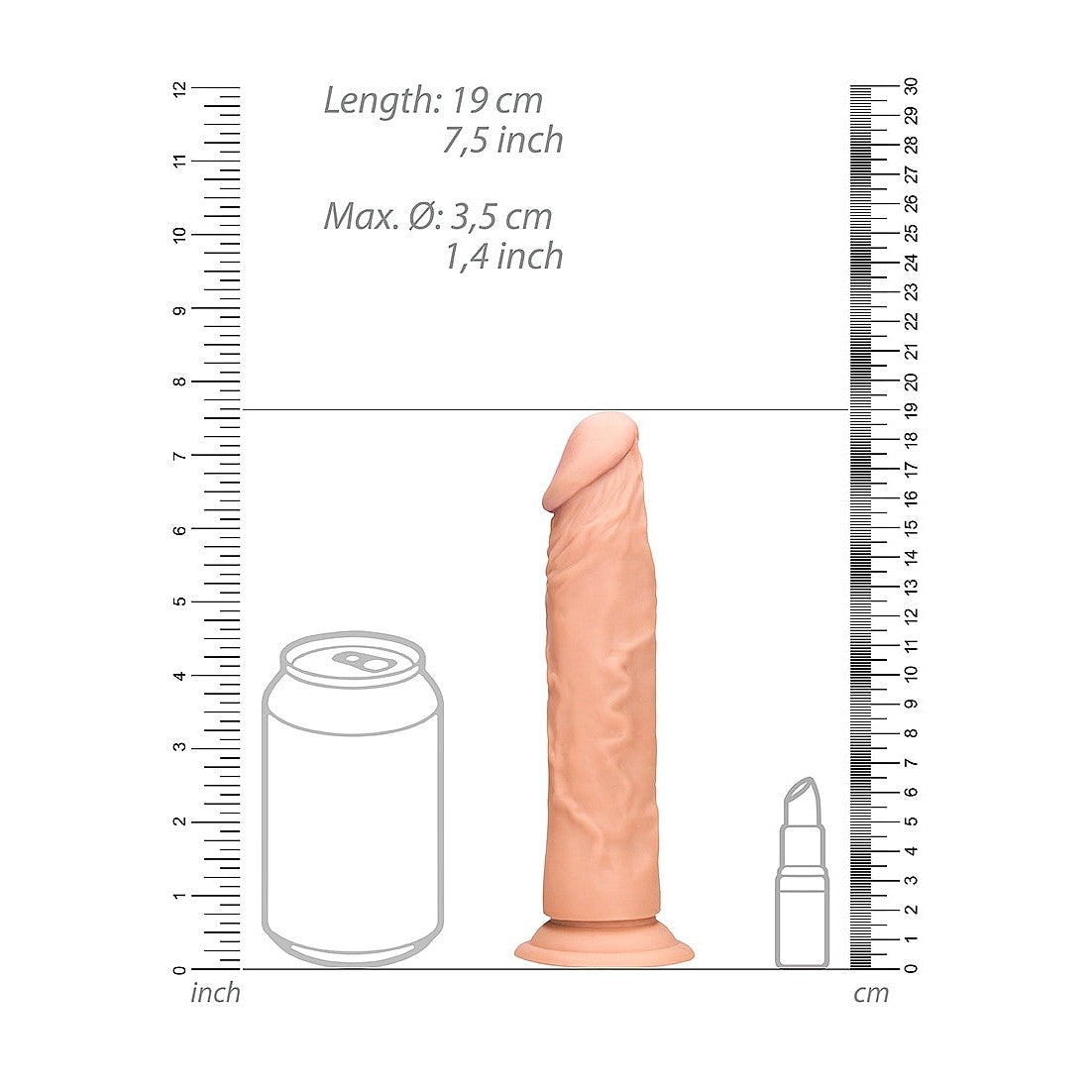 RealRock 7 Inch Soft & Flexible Dildo