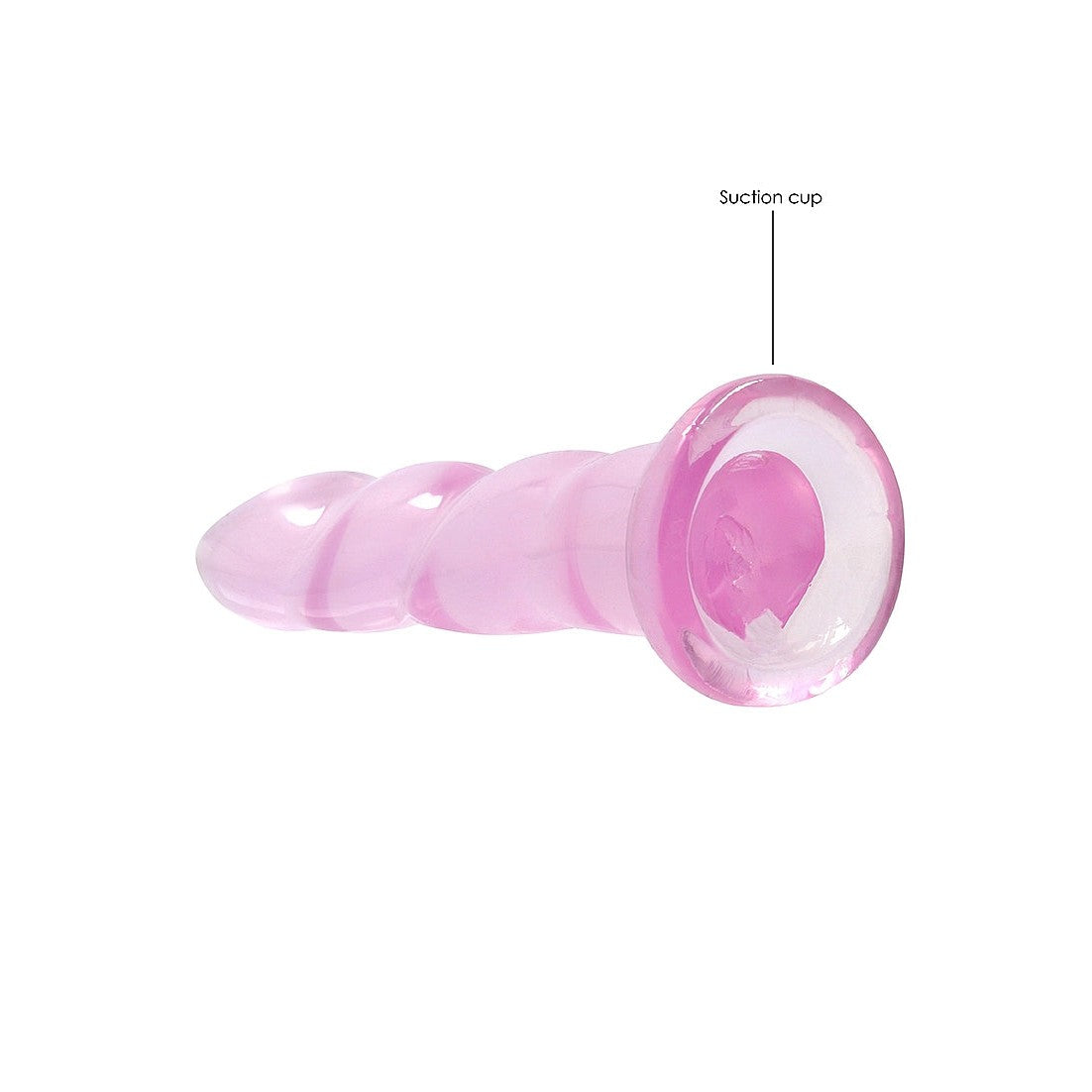 RealRock Crystal Clear 7 Inch Flexible Non Realistic Pink Dildo