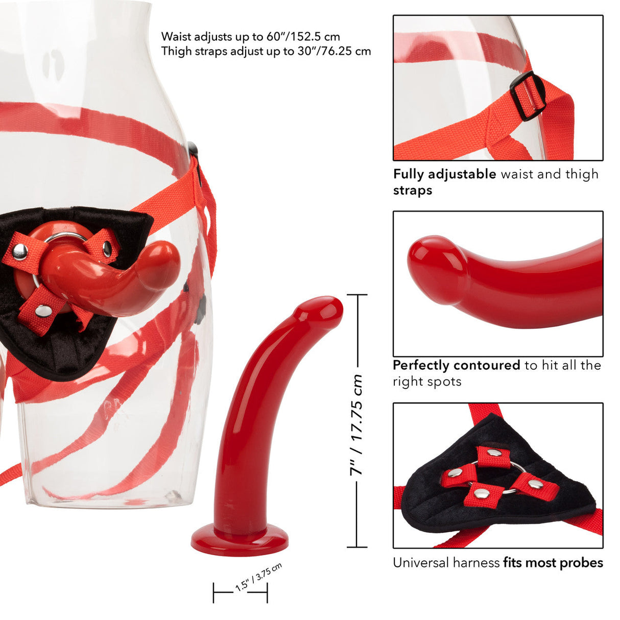 Red Rider Harness with G-Spot Dildo