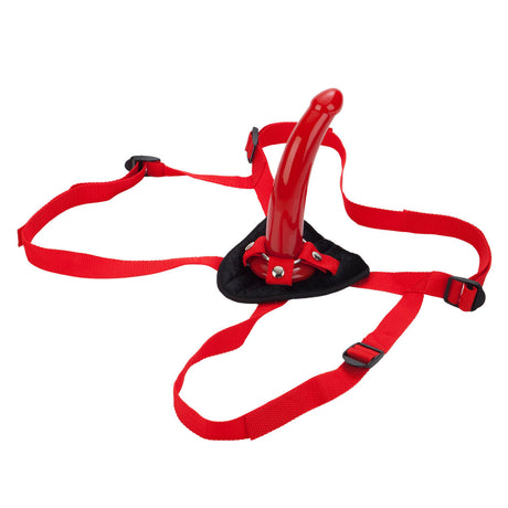 Red Rider Harness with G-Spot Dildo