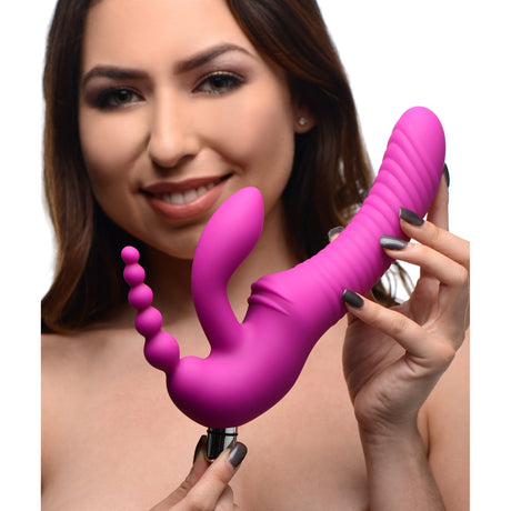 Regal Rider Vibrating Strapless Strap On Triple G Dildo