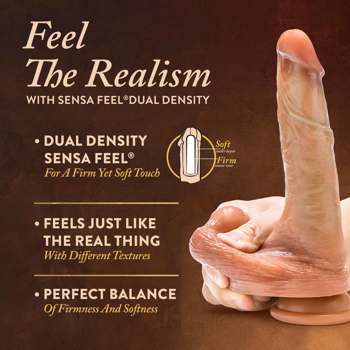 Renaissance Davinci 8 Inch Dual Density Sliding Foreskin Dildo