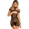 Rene Rofe Cold Shoulder Lace Body Bodystocking