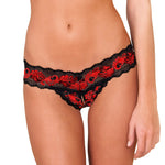 Rene Rofe Crotchless Lace V-Thong