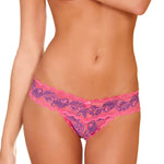 Rene Rofe Crotchless Lace V-Thong