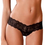 Rene Rofe Crotchless Thong with Lace-Up Back