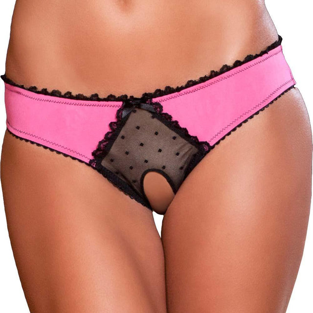 Rene Rofe Frills Crotchless Panty with Back Bows